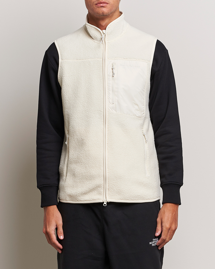 Men | Fleece vests | Peak Performance | Pile Vest Vintage White