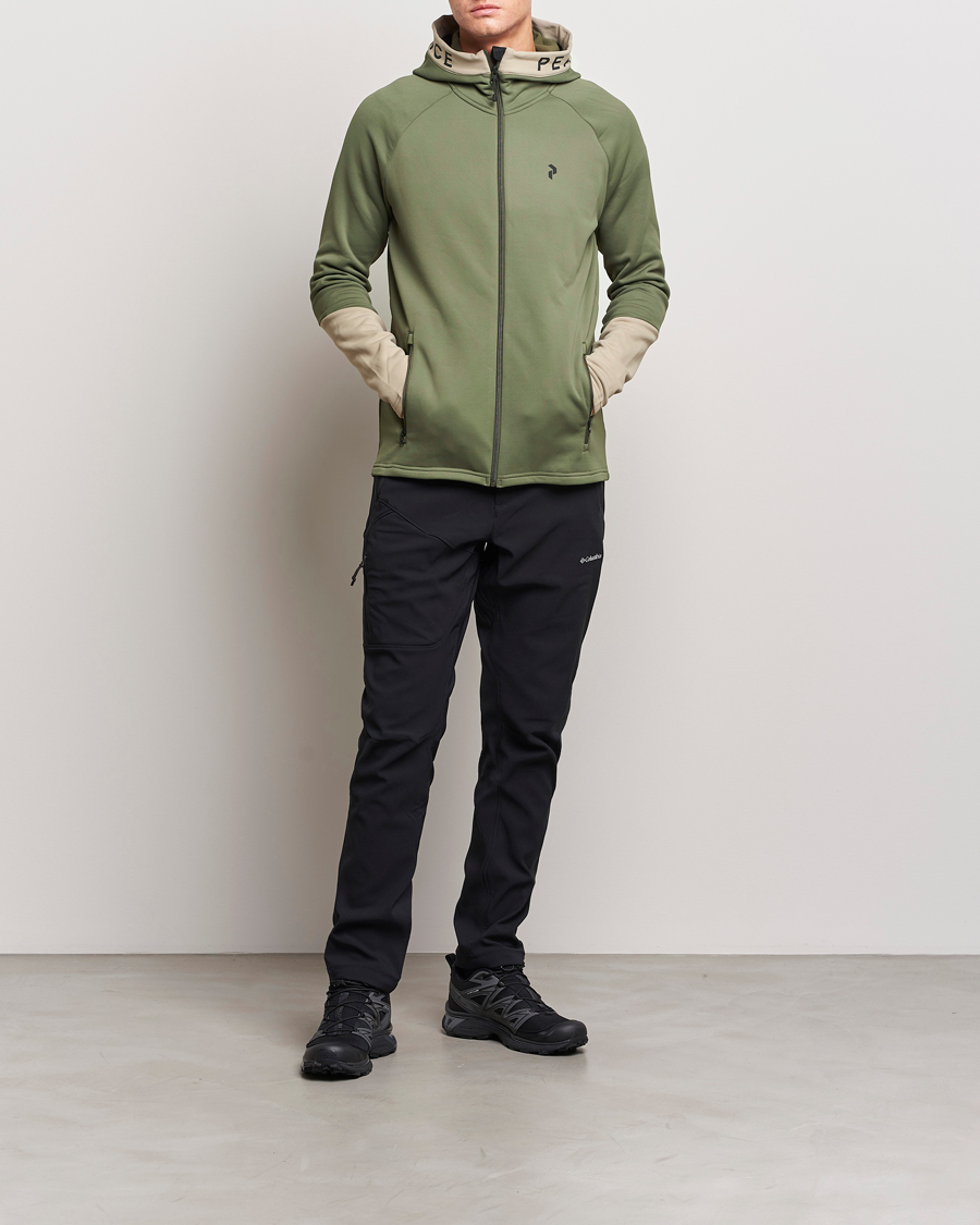 Herren | Pullover | Peak Performance | Rider Hooded Full Zip Pine Needle/Avid Beige
