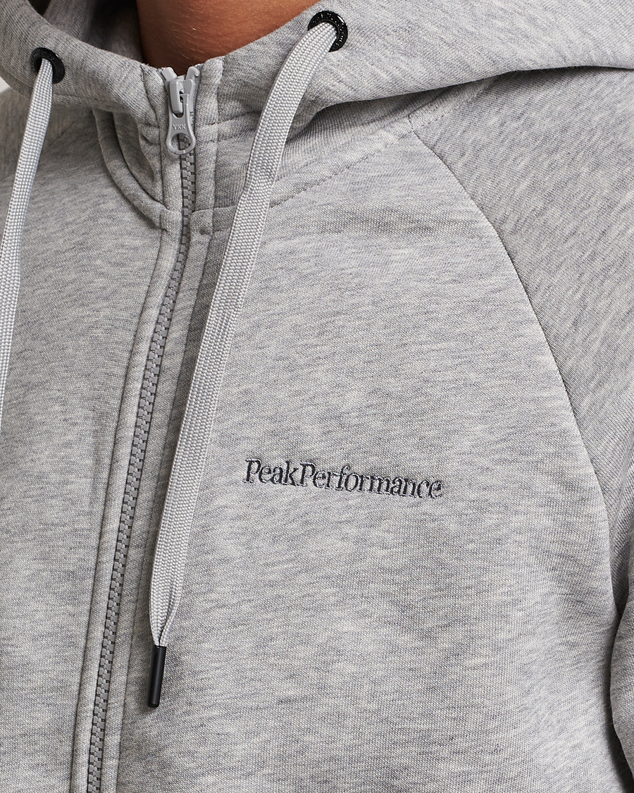 Herren | Pullover | Peak Performance | Original Logo Full Zip Hoodie Grey Melange
