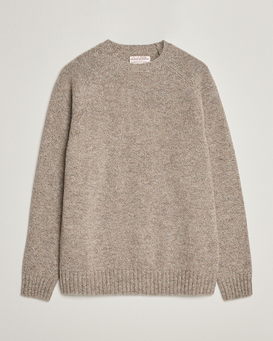 Herren | Pullover | Filson | Irish Wool 5-Guage Knitted Sweater Natural/Brown