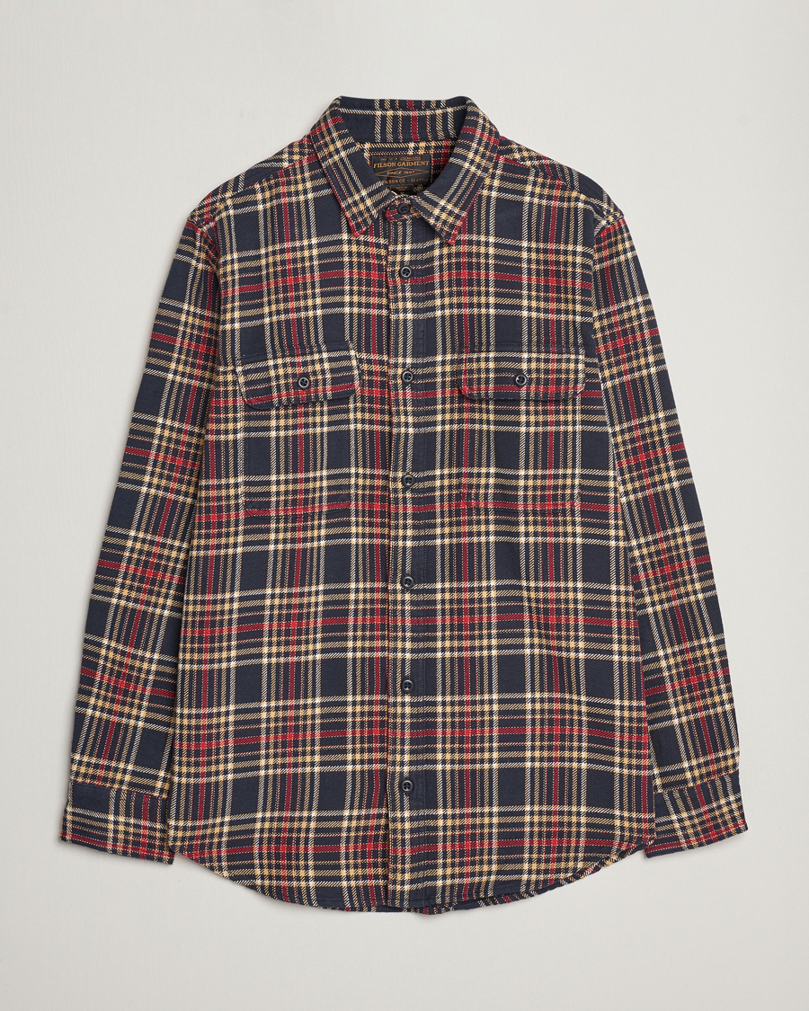 Herren | Freizeithemden | Filson | Vintage Flannel Work Shirt Navy/Ivory Red