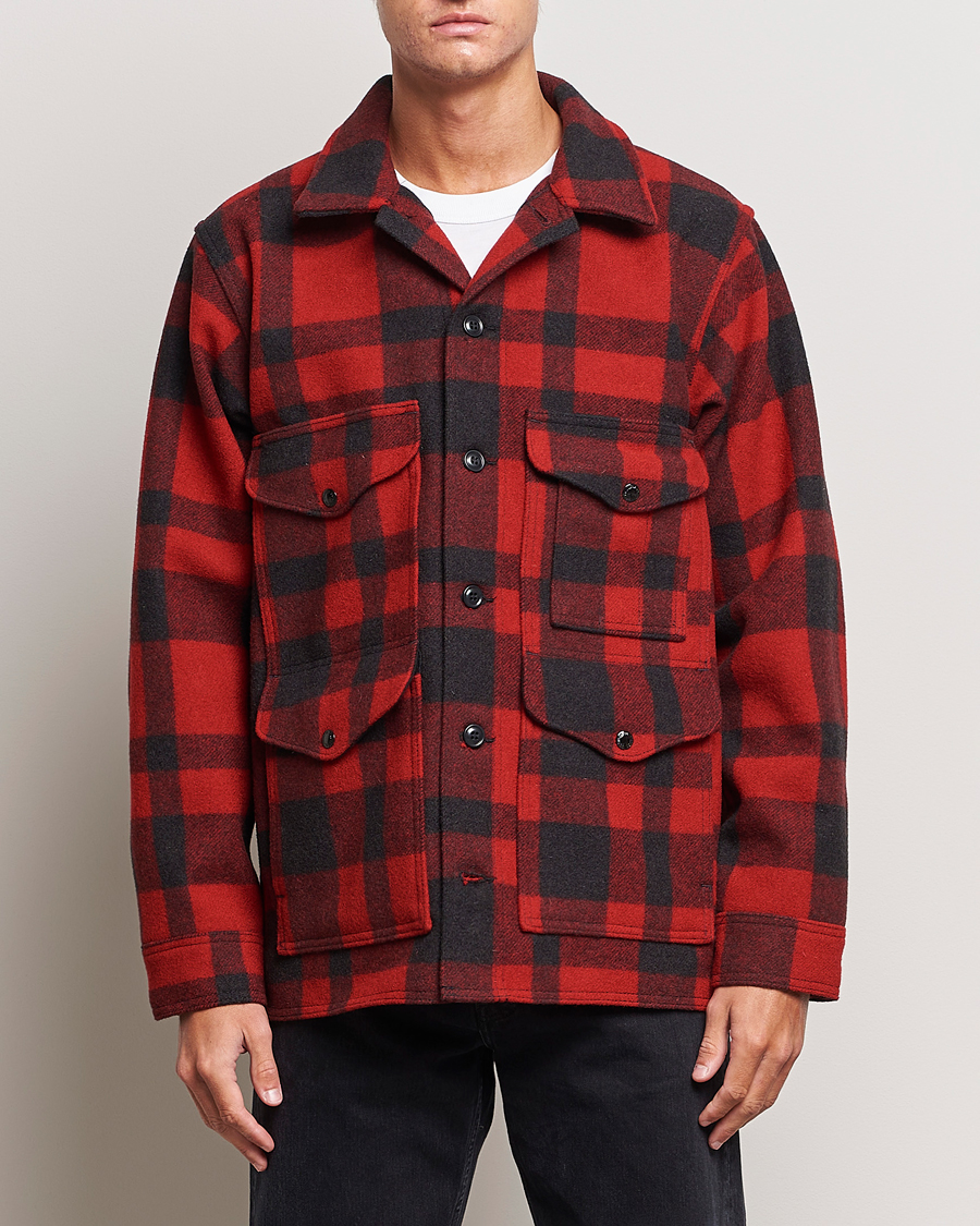Herren |  | Filson | Mackinaw Wool Cruiser Red/Black Plaid