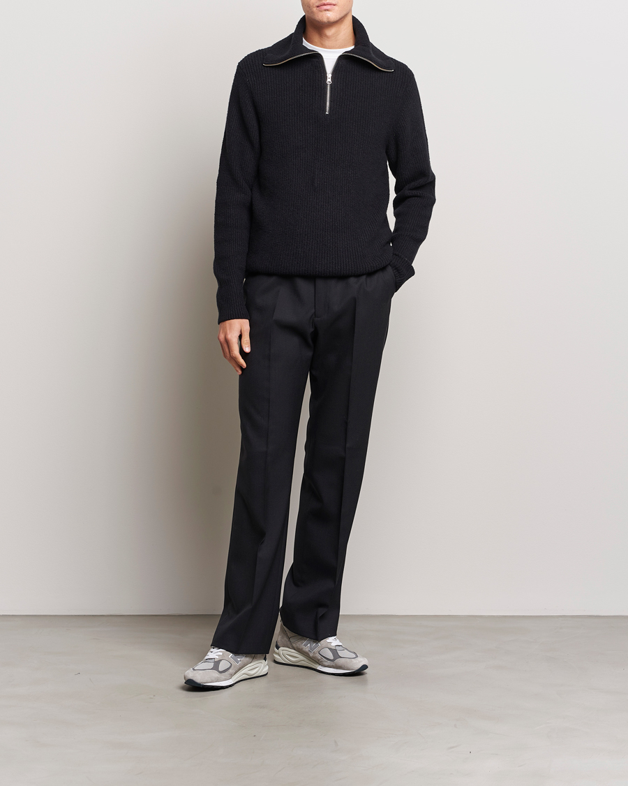 Herren | Pullover | Samsøe Samsøe | Samsøe & Samsøe Alts Heavy Knitted Half Zip Black