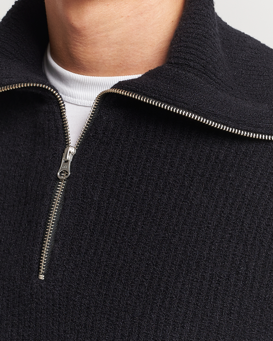 Herren | Pullover | Samsøe Samsøe | Samsøe & Samsøe Alts Heavy Knitted Half Zip Black