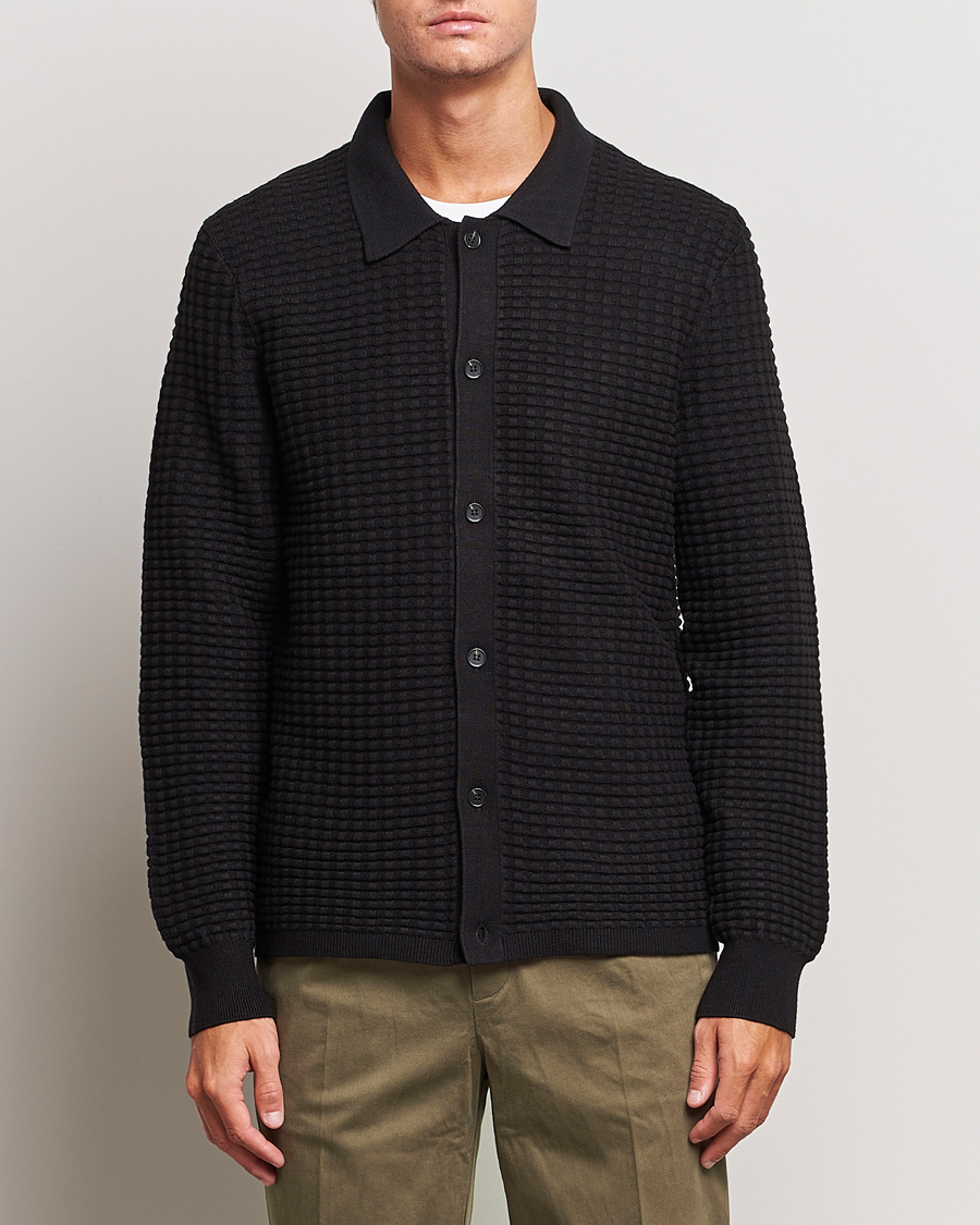 Herren | Samsøe & Samsøe | Samsøe & Samsøe | Jules Waffle Knitted Cardigan Black