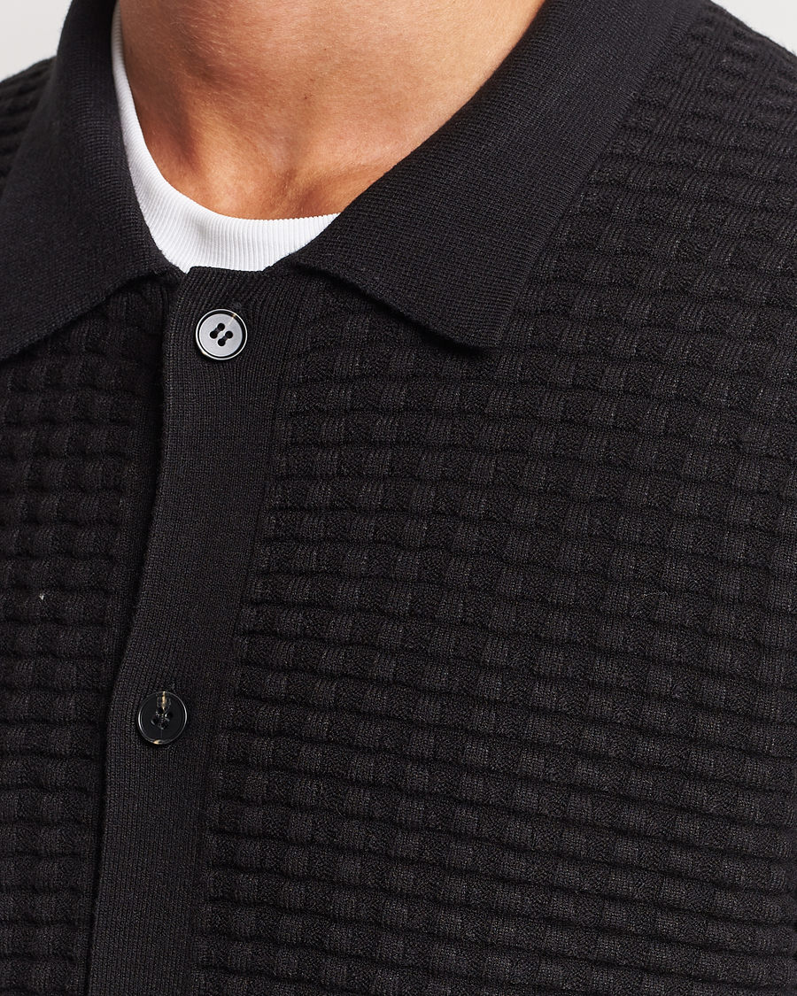Herren | Pullover | Samsøe Samsøe | Samsøe & Samsøe Jules Waffle Knitted Cardigan Black