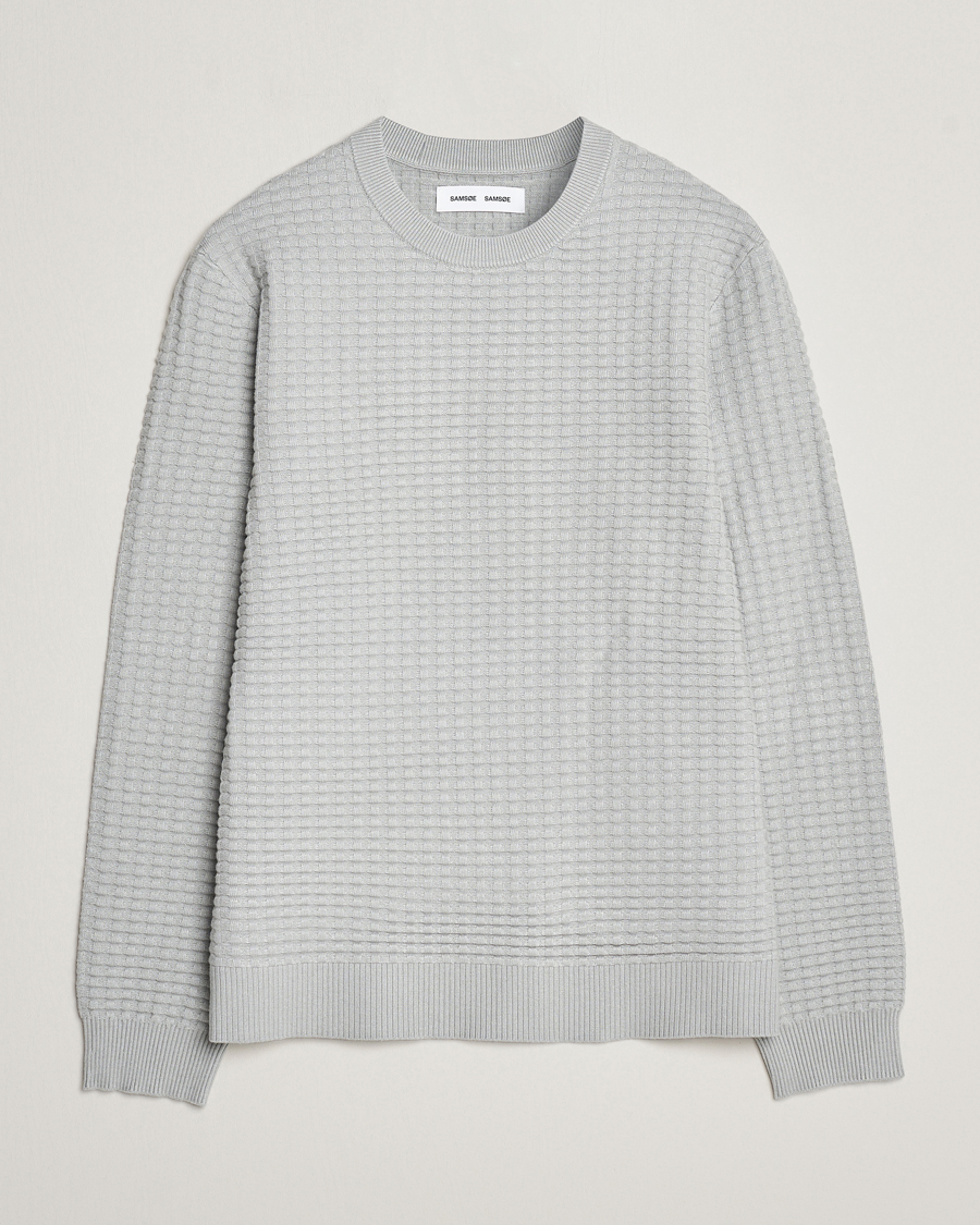 Herren | Samsøe & Samsøe | Samsøe & Samsøe | Jules Waffle Knitted Crew Neck High Rise Grey