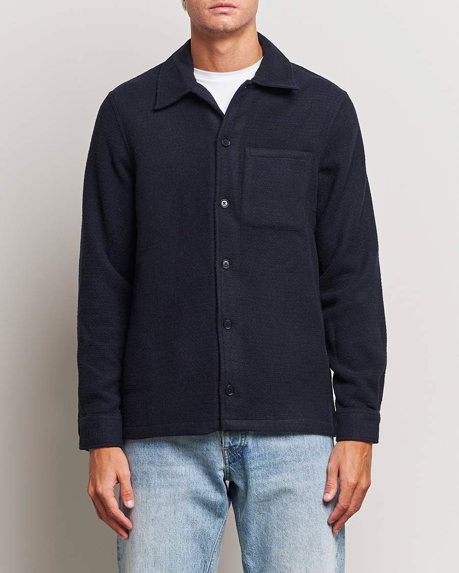 Herren | An overshirt occasion | Samsøe & Samsøe | Taka Waffle Knitted Overshirt Salute Navy