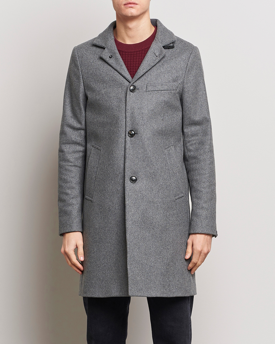 Herren | J.Lindeberg | J.Lindeberg | Holger Melton Coat Mid Grey Mel