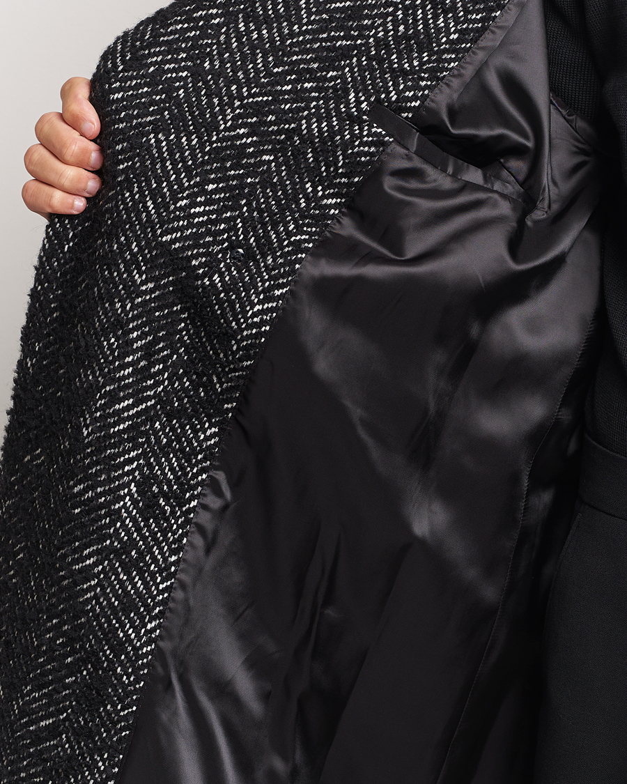 Herren | Jacken | J.Lindeberg | Willy Herringbone Oversize Coat Black Melange