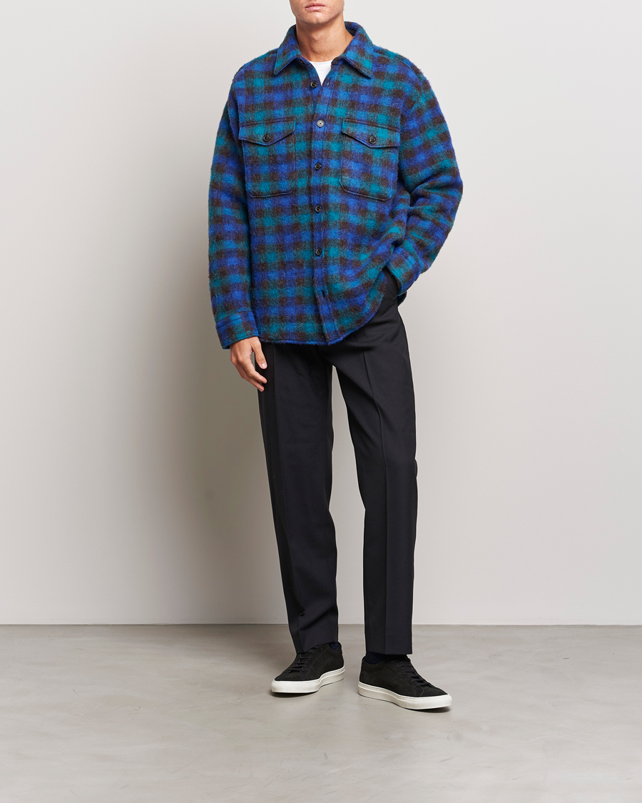 Herren | Jacken | J.Lindeberg | Carter Check Wool Mix Overshirt Surf The Web