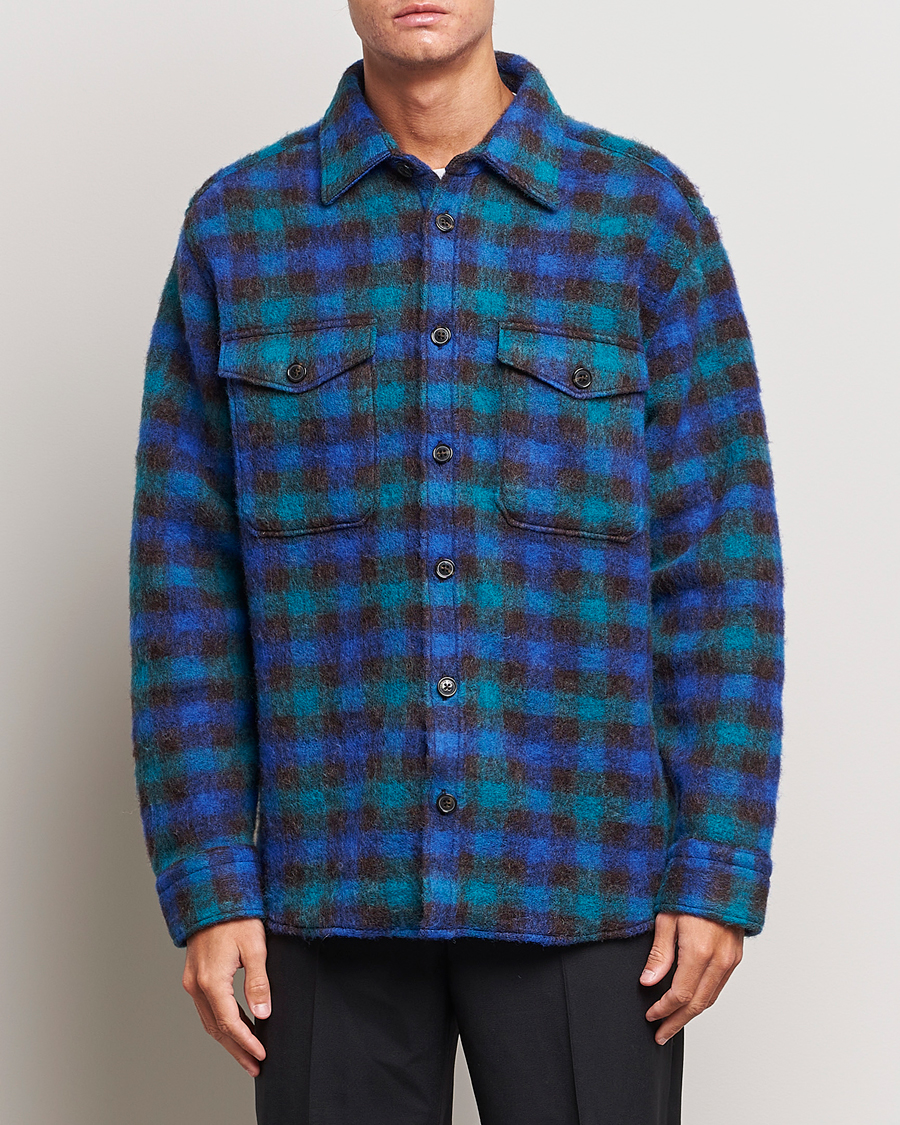 Herren |  | J.Lindeberg | Carter Check Wool Mix Overshirt Surf The Web