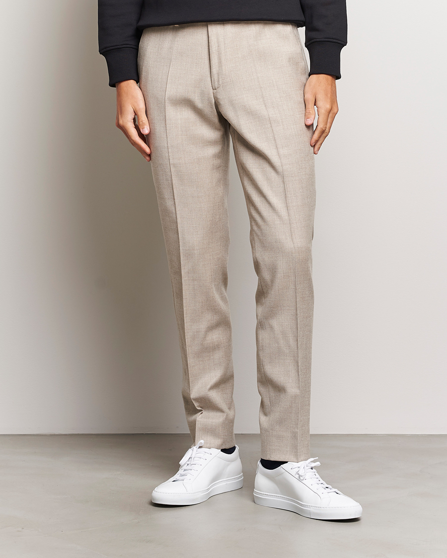 Herren | Flanellhosen | J.Lindeberg | Grant Stretch Flannel Trousers Oyster Grey