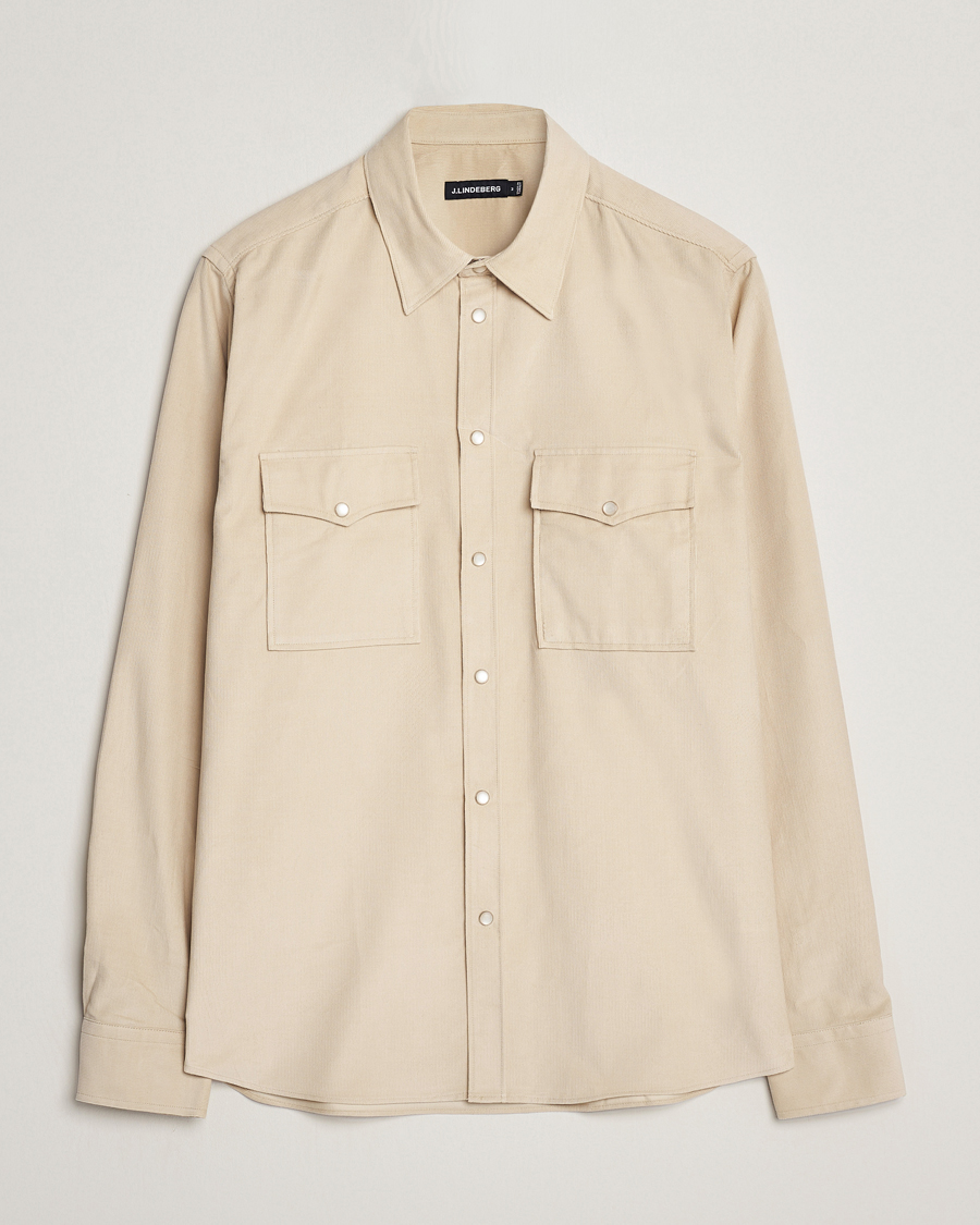 Herren | Hemden | J.Lindeberg | Carlos Reg Cord Shirt Oyster Grey