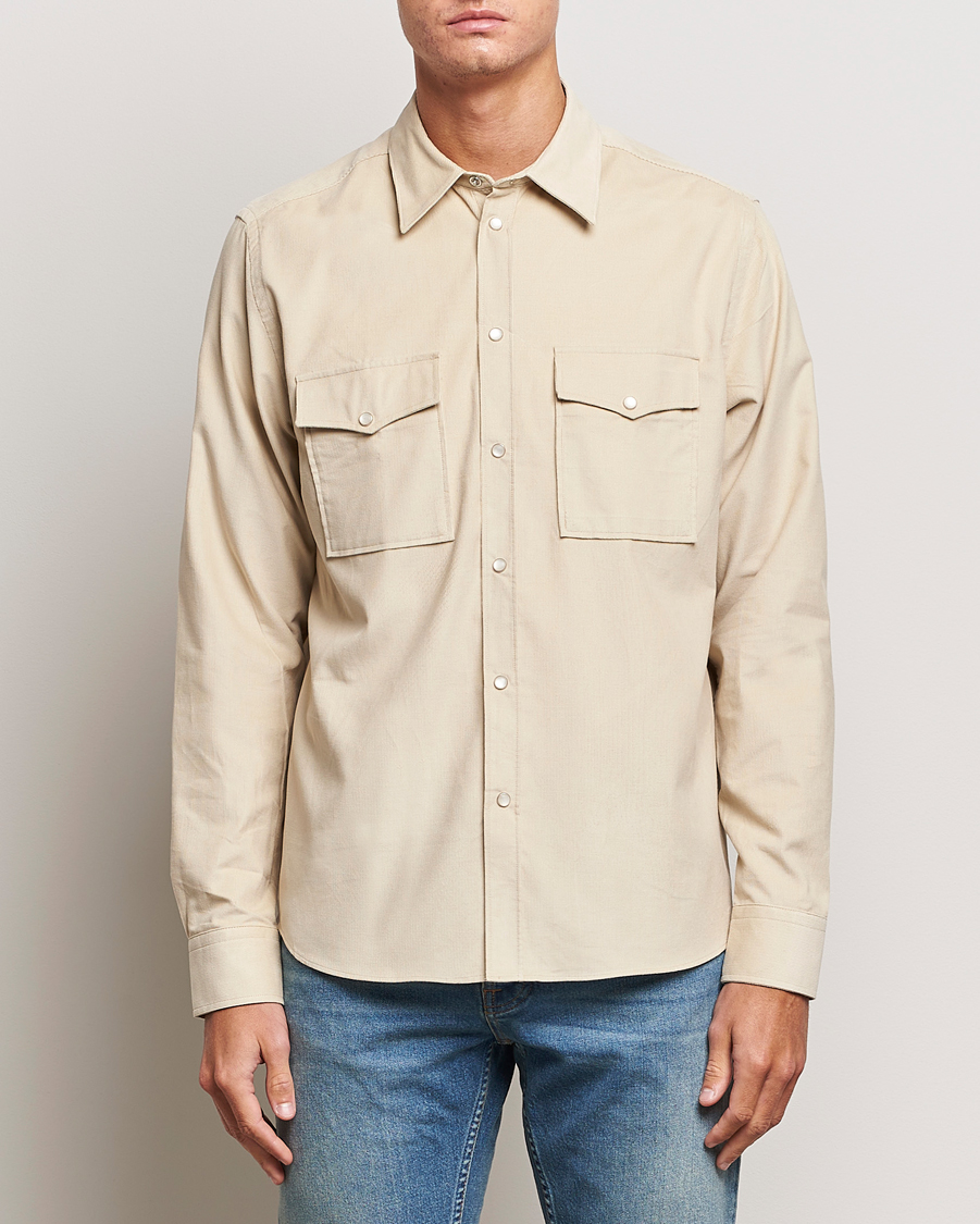Herren |  | J.Lindeberg | Carlos Reg Cord Shirt Oyster Grey