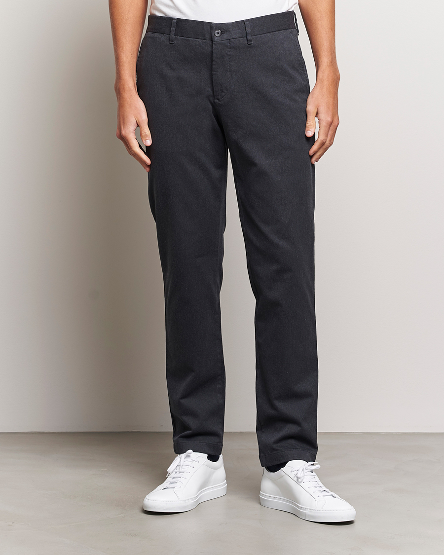 Herren | J.Lindeberg | J.Lindeberg | Chaze Flannel Twill Pants Dark Grey