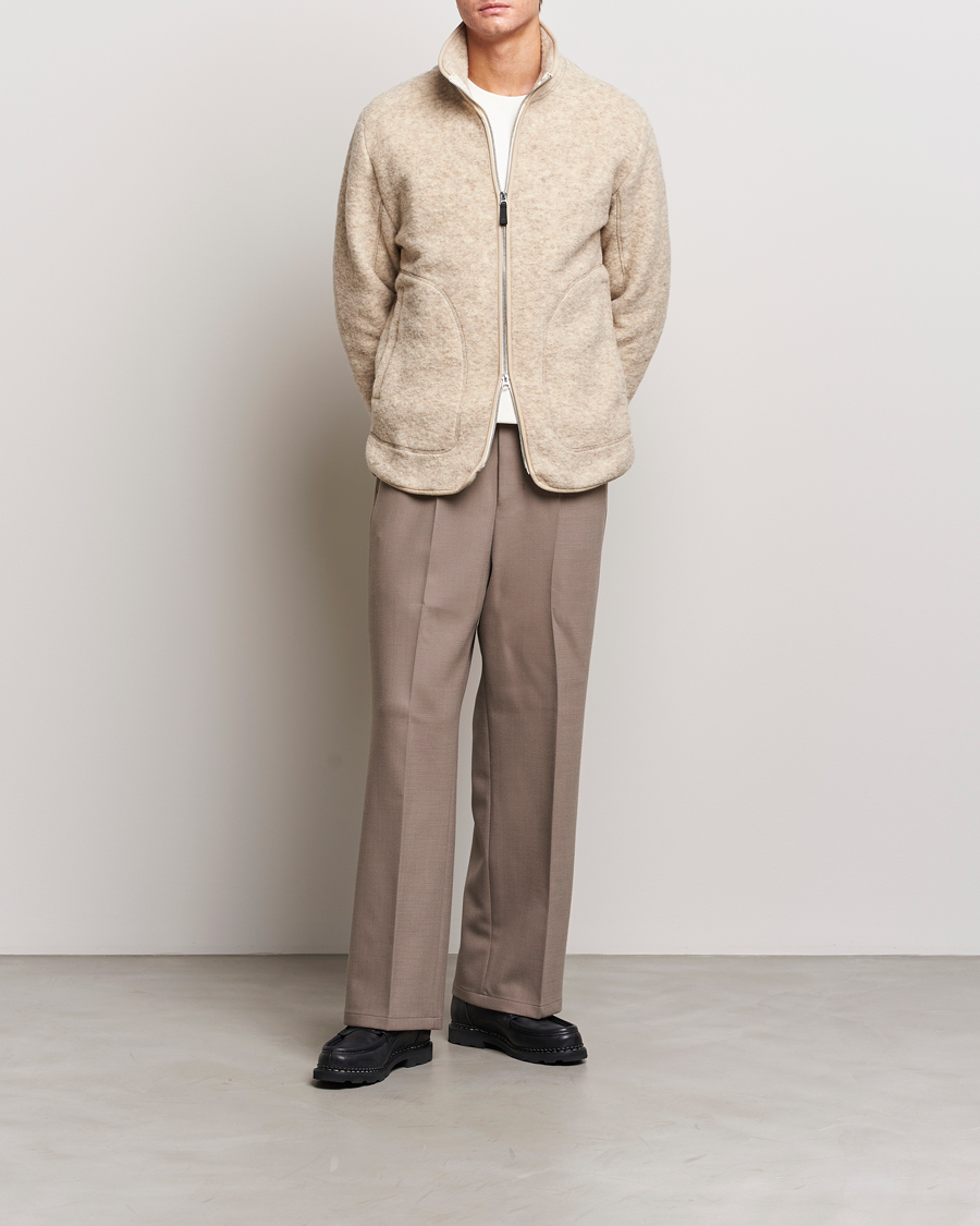 Herren | Pullover | J.Lindeberg | Dustin Wool Fleece Jacket Oyster Grey