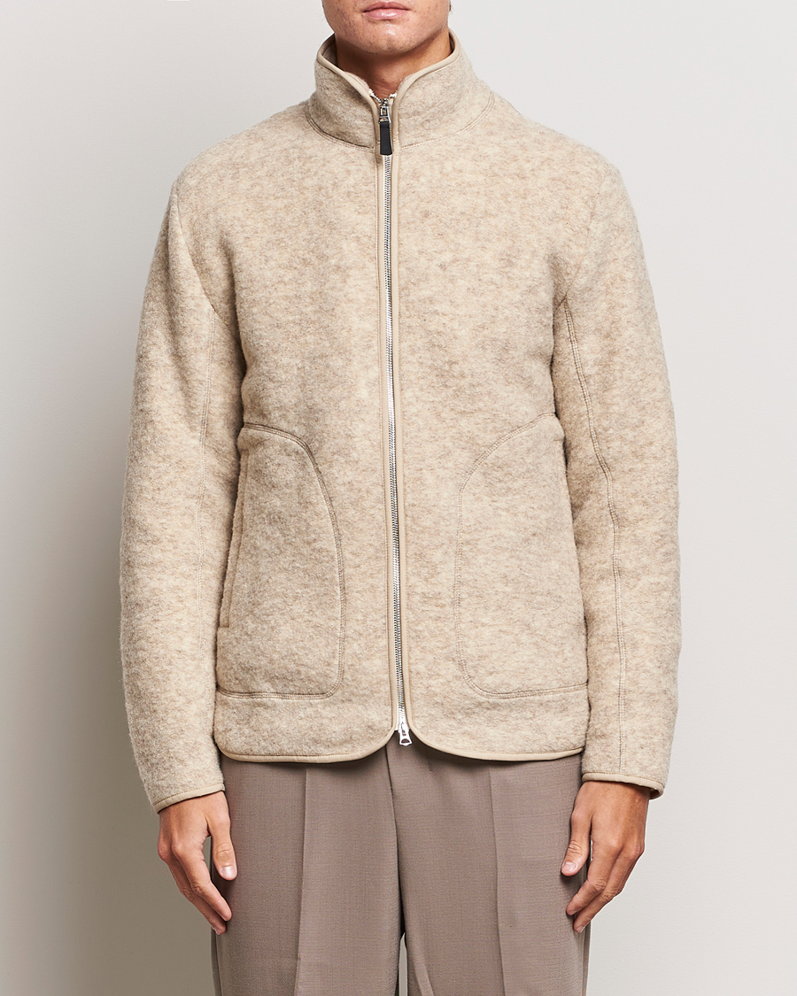 Herren | J.Lindeberg | J.Lindeberg | Dustin Wool Fleece Jacket Oyster Grey