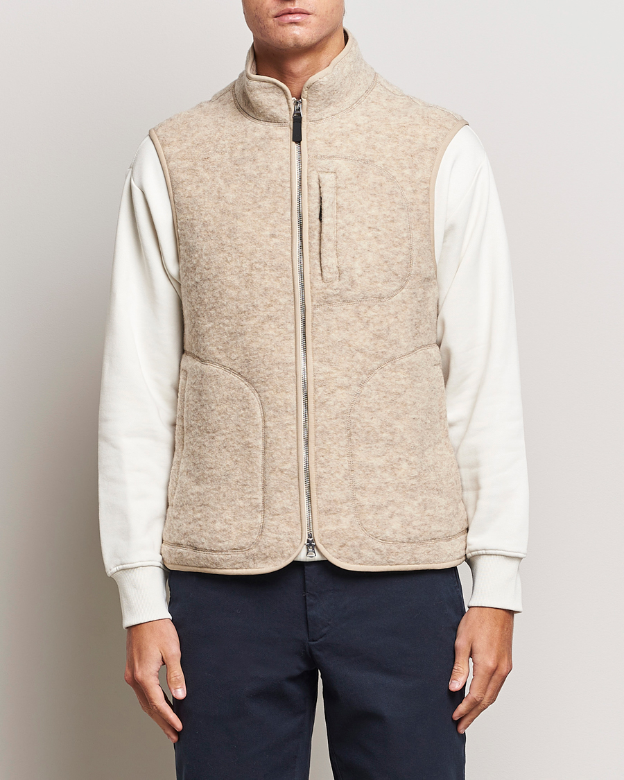 Herren | Pullover | J.Lindeberg | Duncan Wool Fleece Vest Oyster Grey