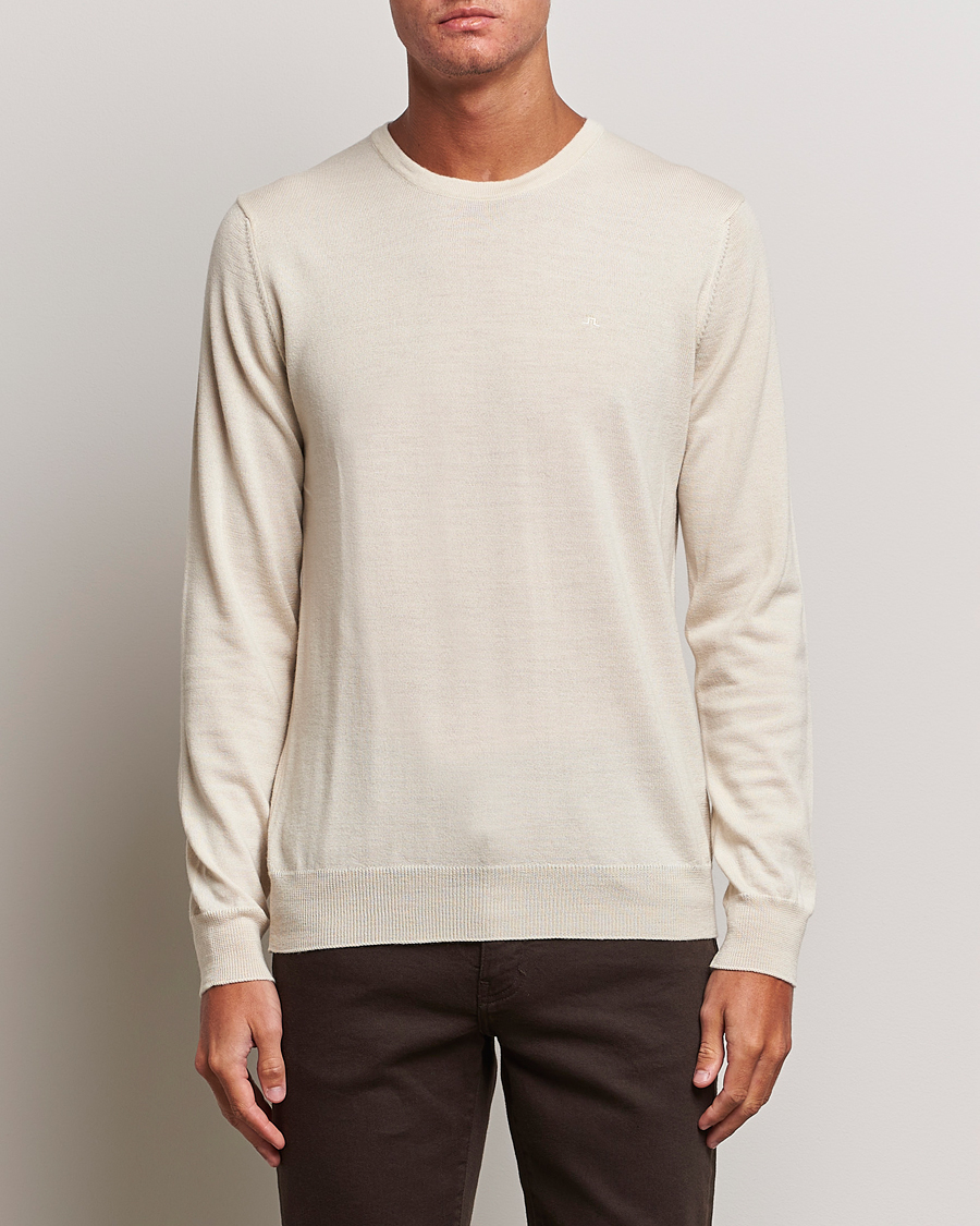 Herren | Pullover | J.Lindeberg | Lyle True Merino Crew Neck Pullover Oyster Grey