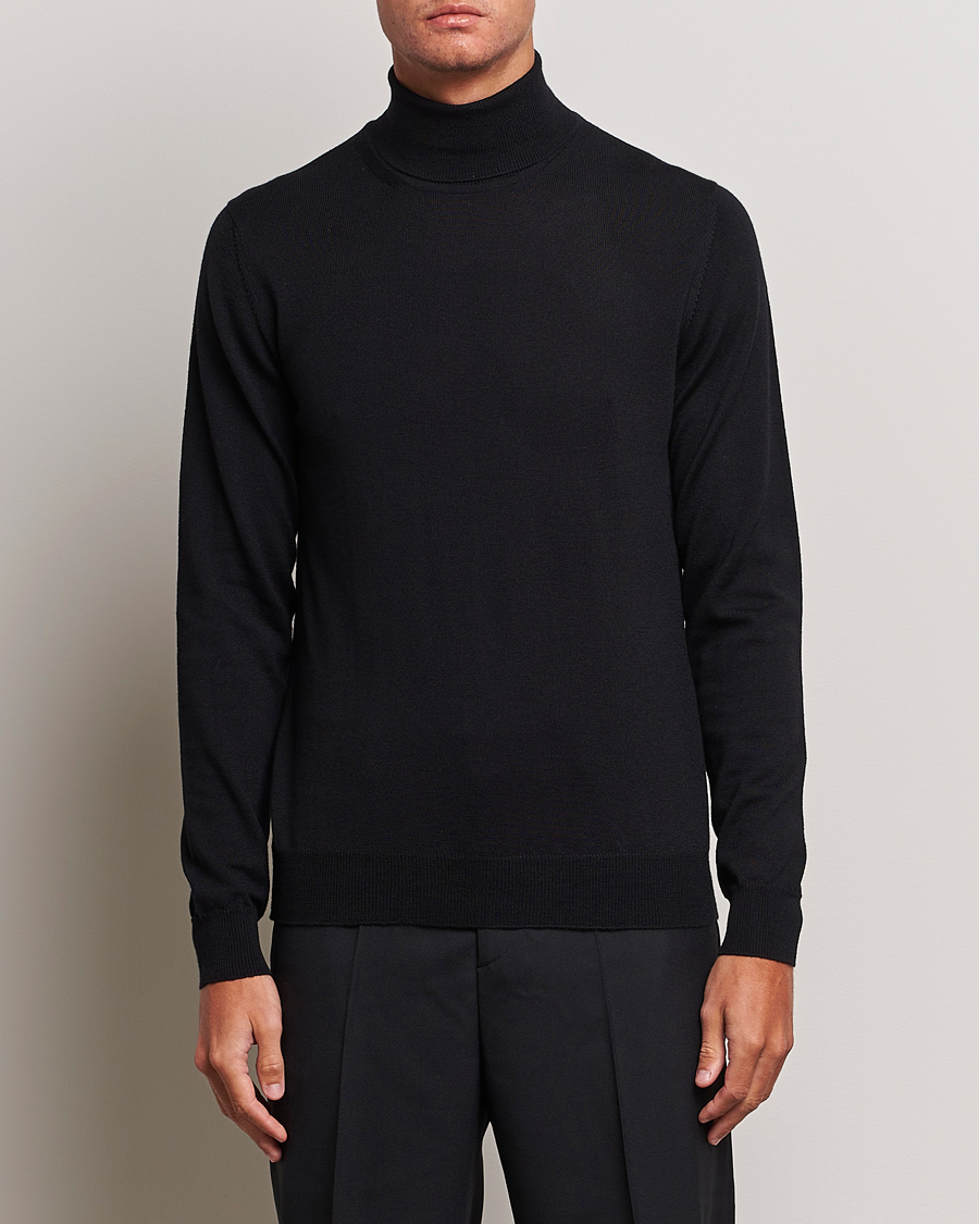 Herren | Pullover | J.Lindeberg | Lyd True Merino Polo Black