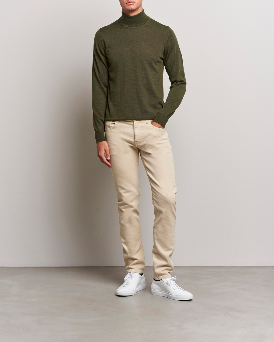 Herren | Pullover | J.Lindeberg | Lyd True Merino Polo Forest Green