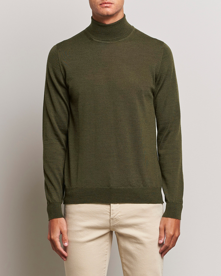 Herren | J.Lindeberg | J.Lindeberg | Lyd True Merino Polo Forest Green