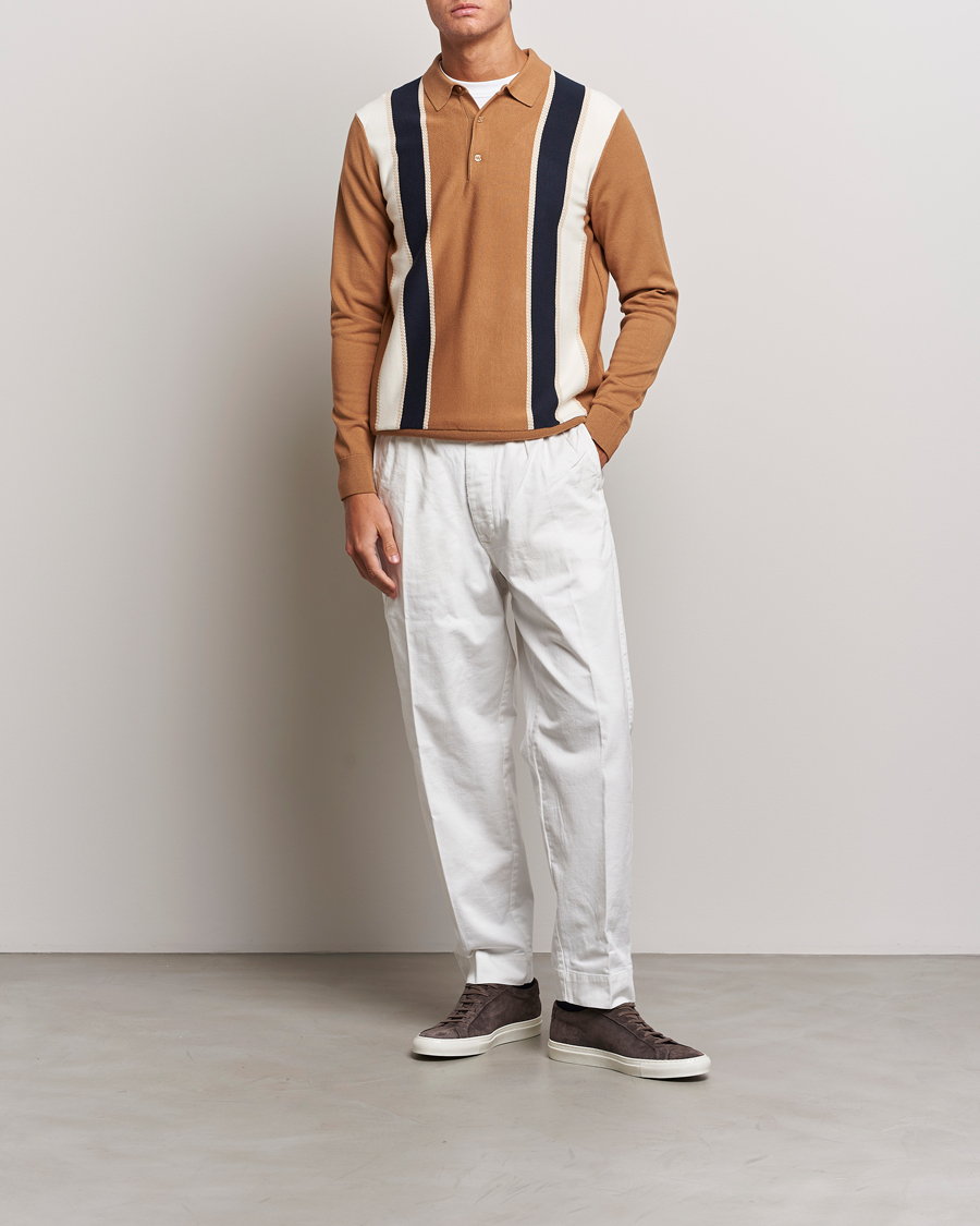 Herren | Pullover | J.Lindeberg | Heden Striped Knitted Polo Chipmunk