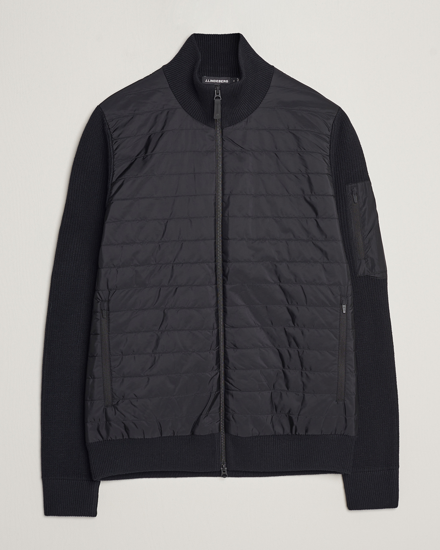 Herren | Pullover | J.Lindeberg | Beck Knitted Hybrid Jacket Black