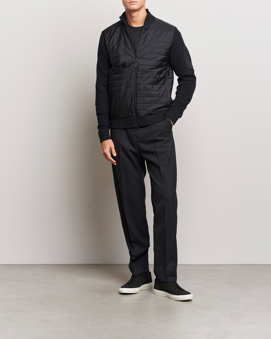 Herren | Pullover | J.Lindeberg | Beck Knitted Hybrid Jacket Black