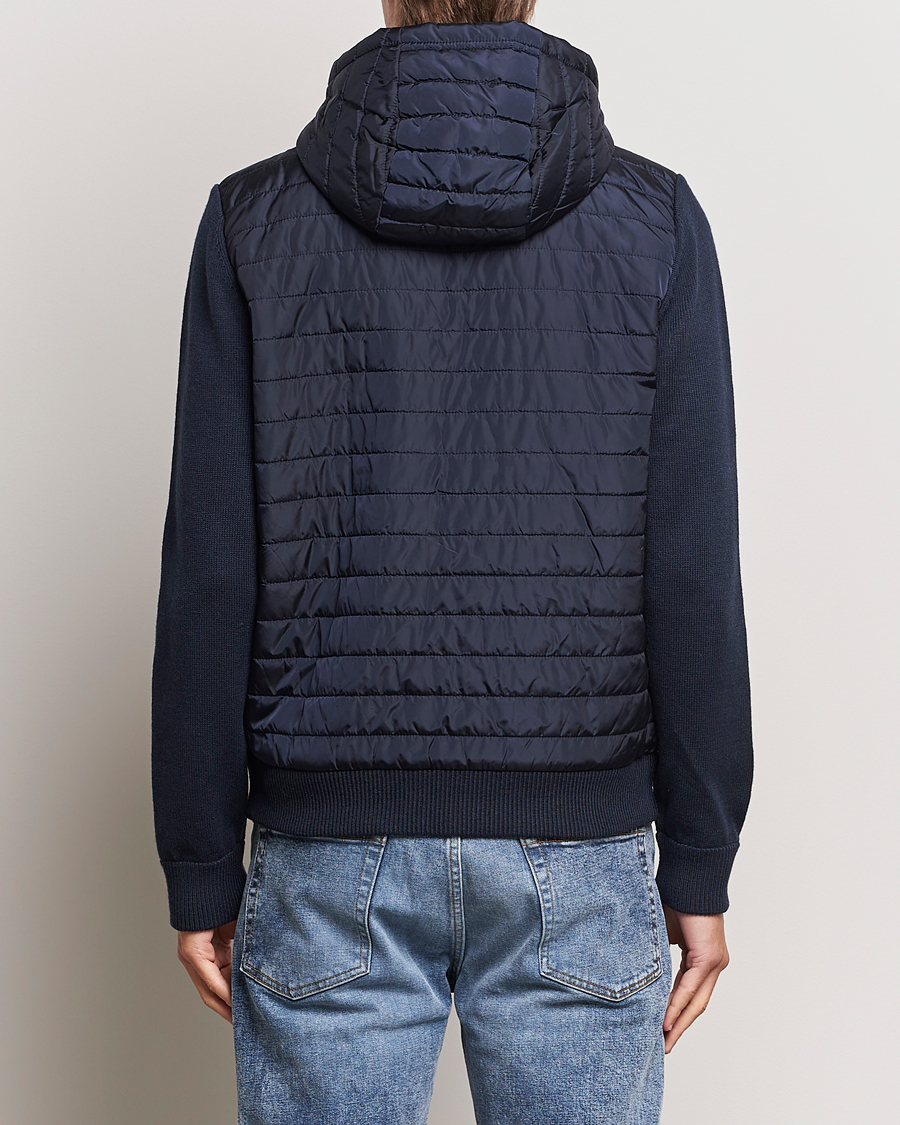 Herren | Pullover | J.Lindeberg | Pierre Knitted Hybrid Full Zip Hood Navy
