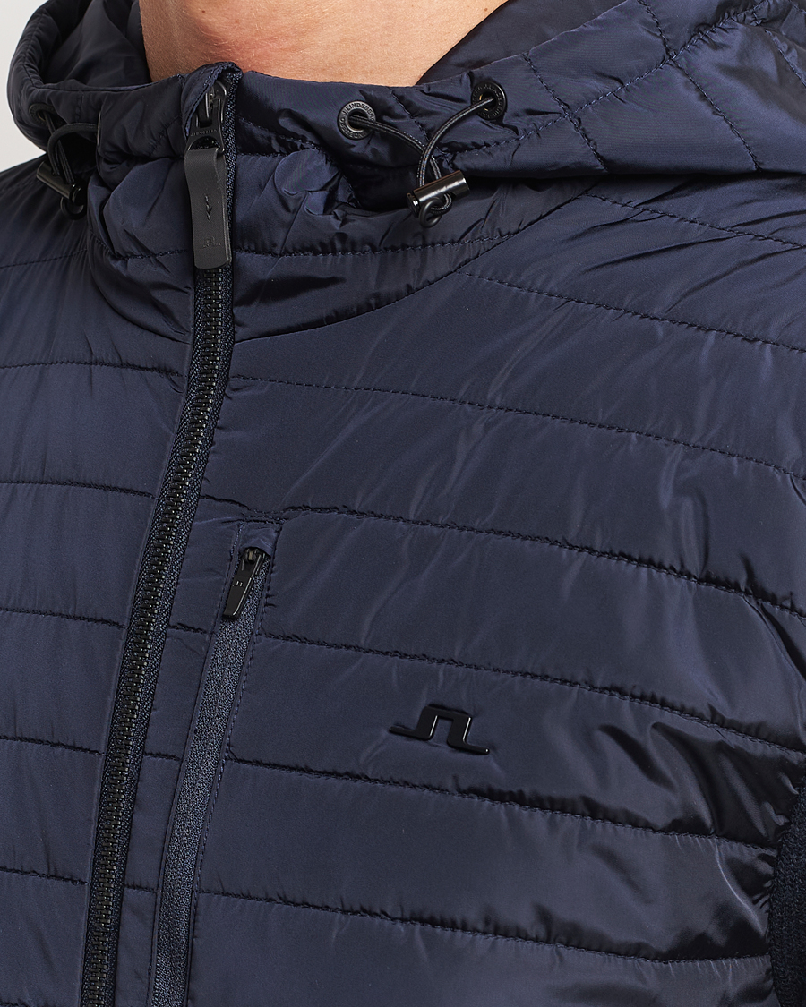Herren | Pullover | J.Lindeberg | Pierre Knitted Hybrid Full Zip Hood Navy