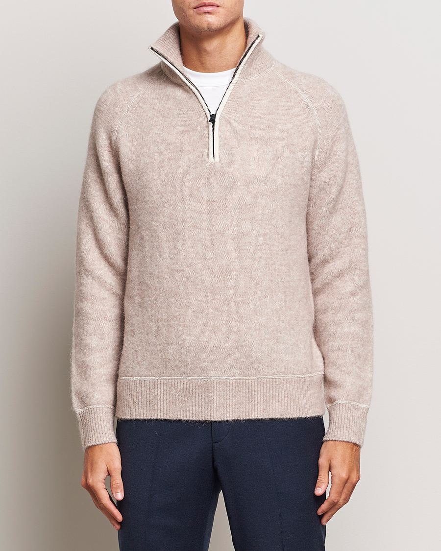 Herren | J.Lindeberg | J.Lindeberg | Wilton Half Zip Sweater Oyster Grey