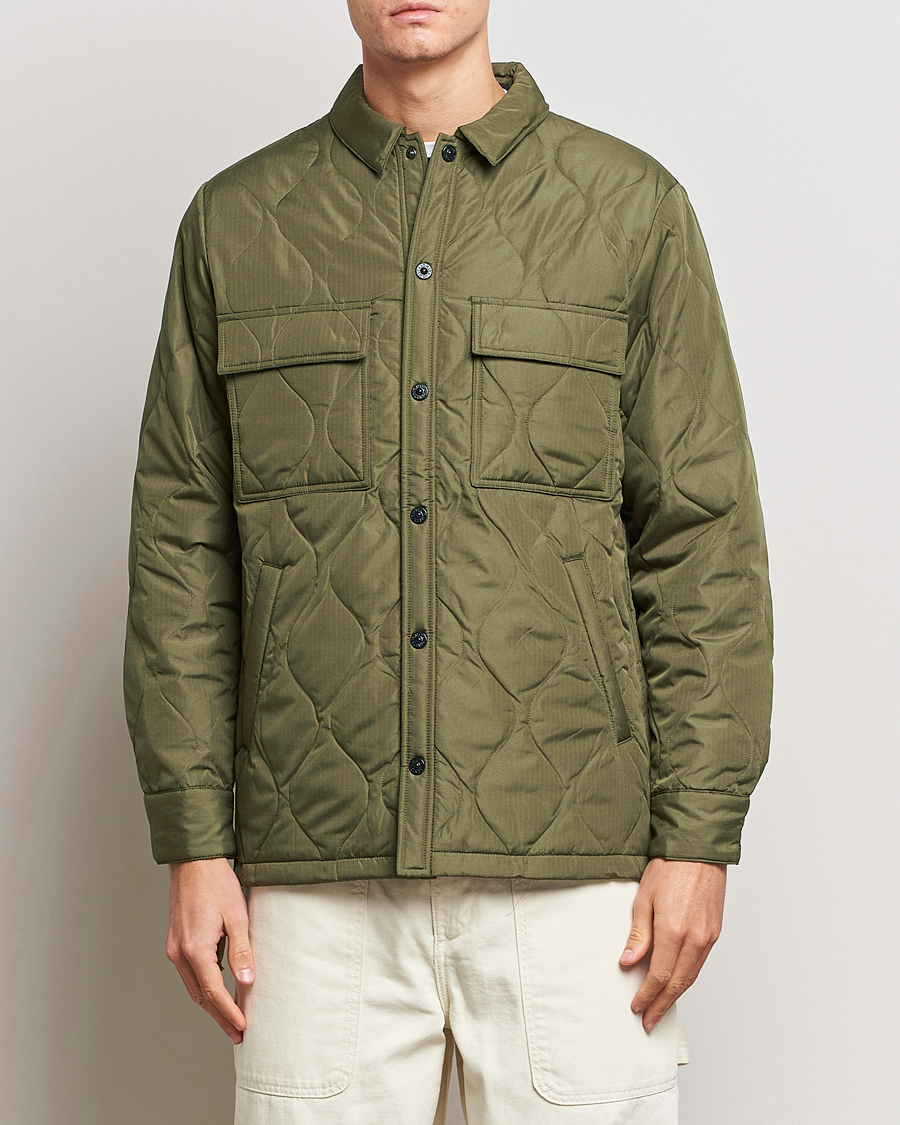 Herren | Steppjacken | TAION | Padded Military CPO Shirt Jacket Dark Olive