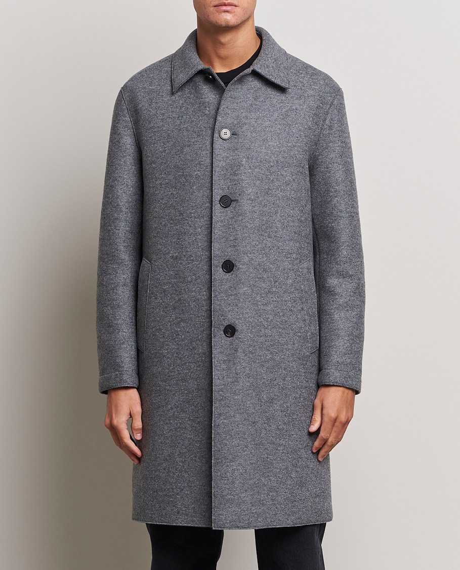 Herren | Jacken | Harris Wharf London | Pressed Wool Mac Coat Grey Moul