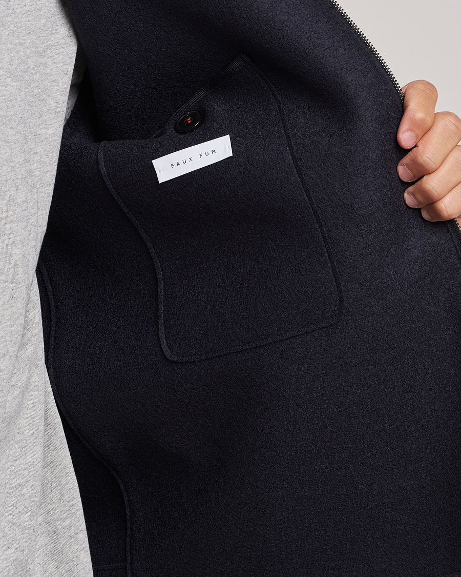 Herren | Jacken | Harris Wharf London | Pressed Wool Boucle Golf Jacket Navy