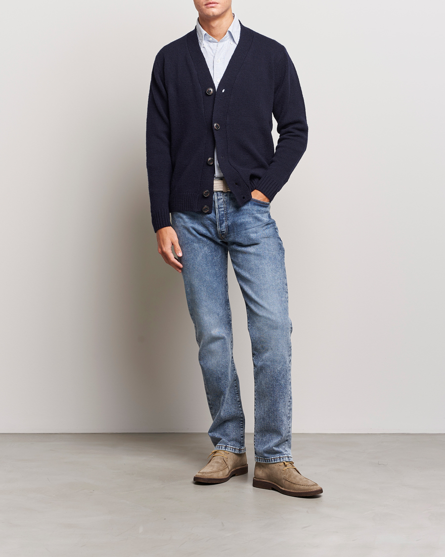 Herren | Pullover | Peregrine | Maker's Stitch Merino Cardigan Navy