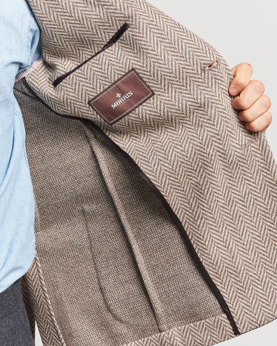 Herren | Sakkos | Morris Heritage | Mike Jersey Herringbone Blazer Khaki