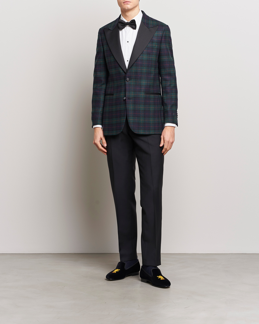 Herren | Sakkos | Morris Heritage | Tartan Tuxedo Blazer Navy