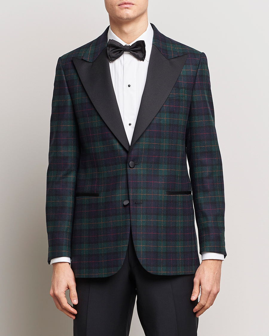 Herren | Sakkos | Morris Heritage | Tartan Tuxedo Blazer Navy