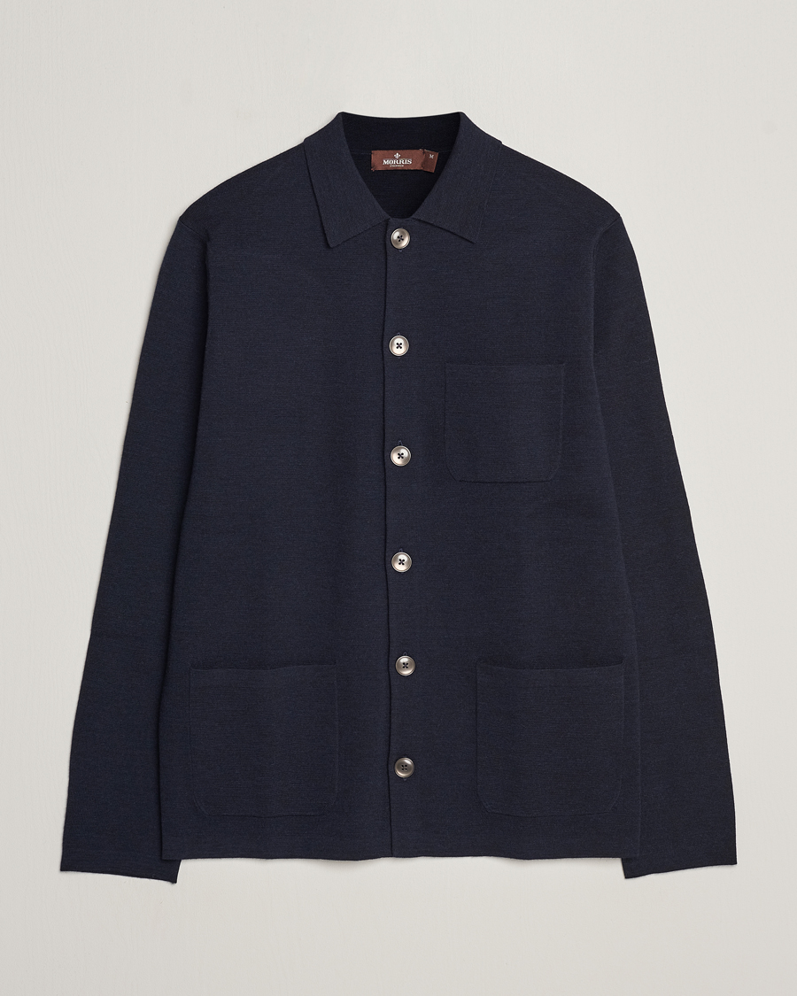 Herren | Pullover | Morris Heritage | Dressed Wool Cardigan Navy