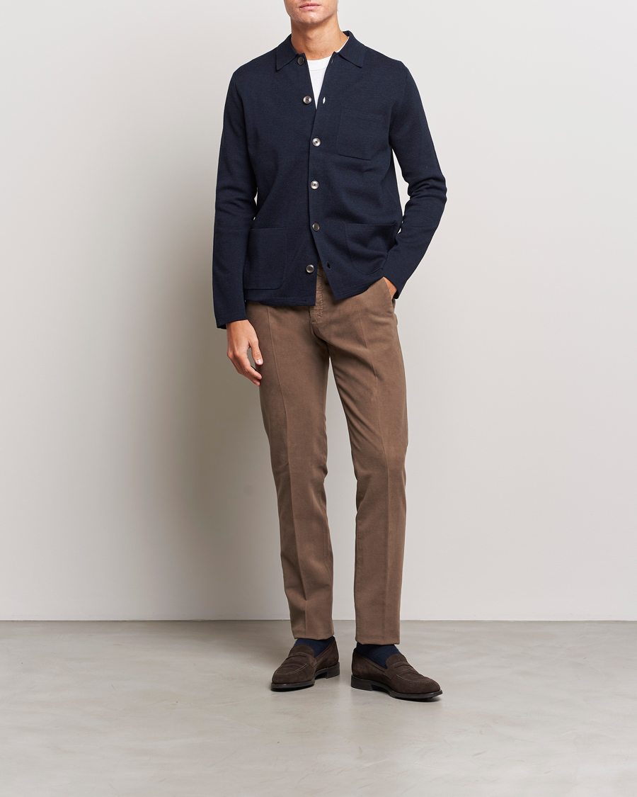 Herren | Pullover | Morris Heritage | Dressed Wool Cardigan Navy