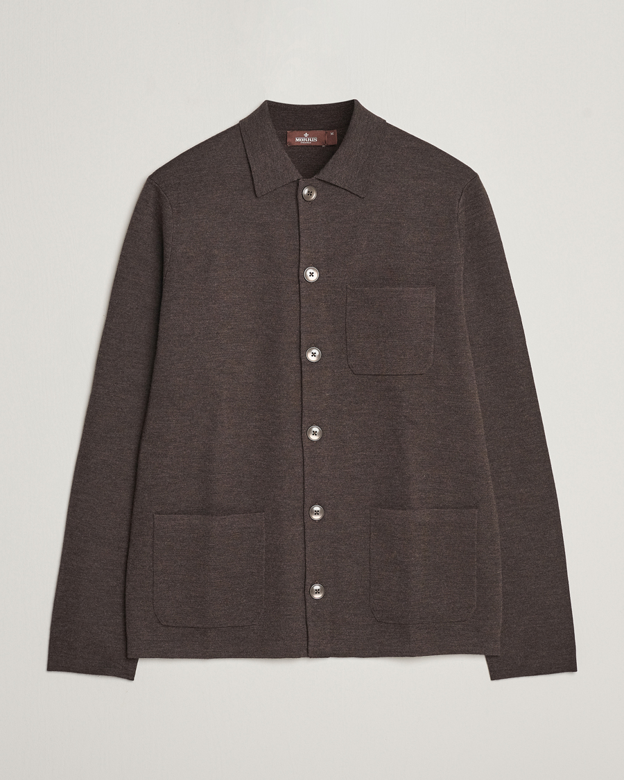 Herren | Pullover | Morris Heritage | Dressed Wool Cardigan Brown