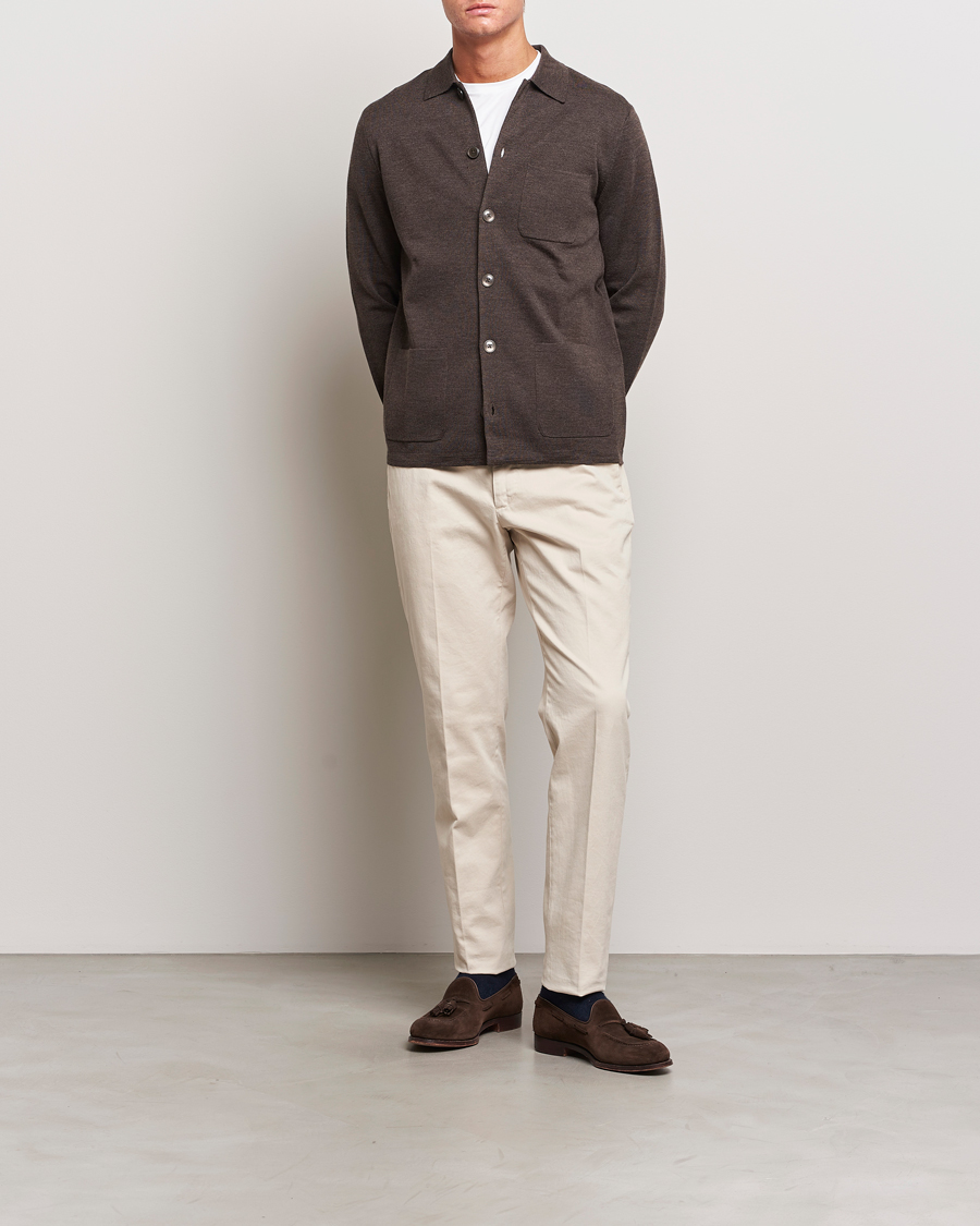 Herren | Pullover | Morris Heritage | Dressed Wool Cardigan Brown