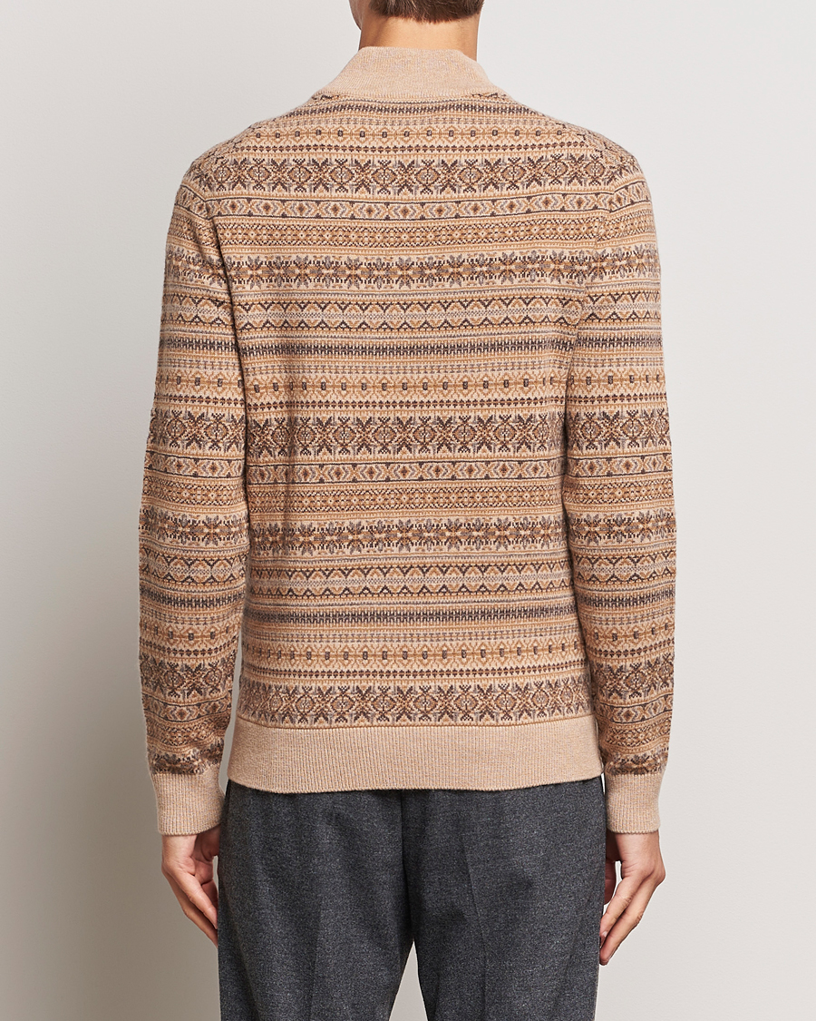 Herren | Pullover | Morris Heritage | Freddie Wool/Cashmere Half Zip Camel