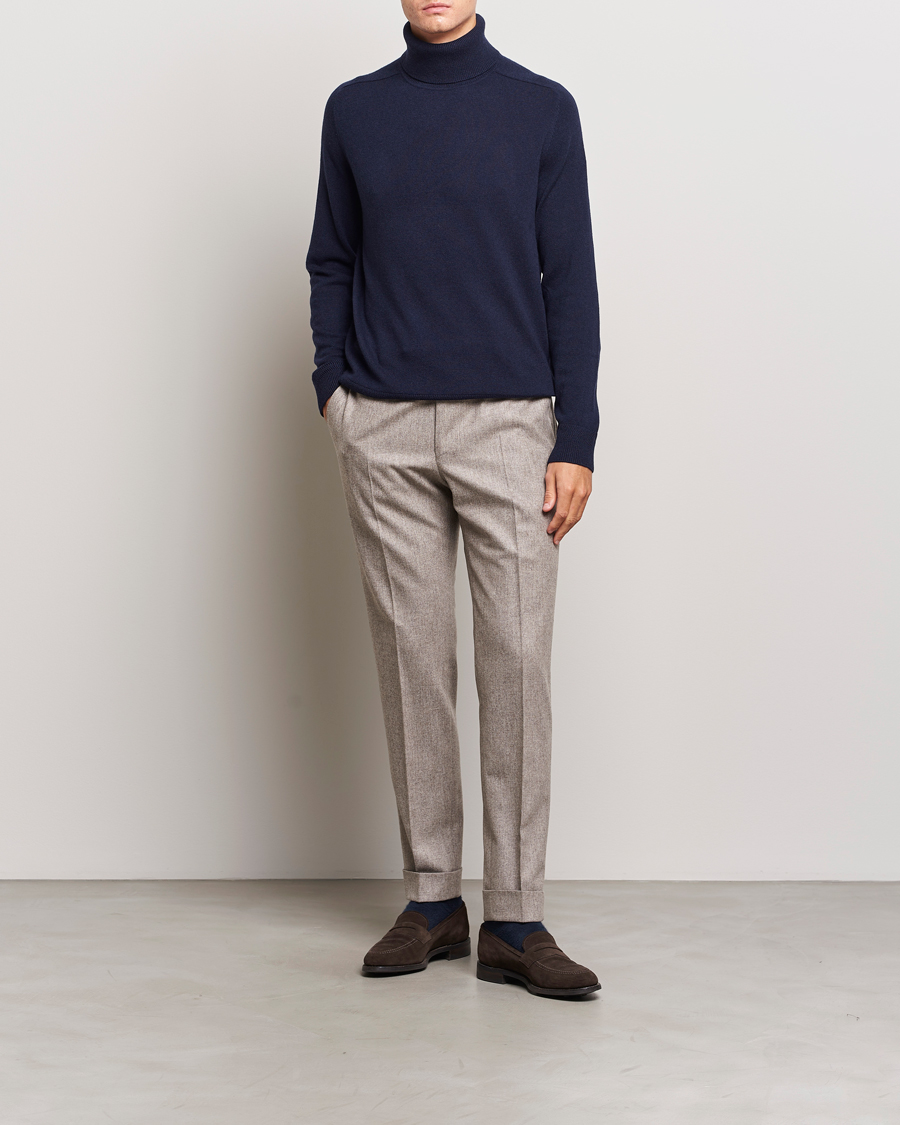 Herren | Pullover | Morris Heritage | Dalton Wool/Cashmere Rollneck Navy