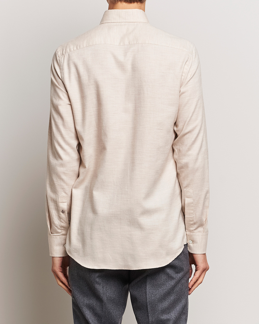 Herren | Hemden | Morris Heritage | Herringbone Brushed Cotton Shirt Khaki