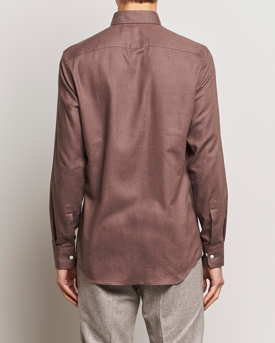 Herren | Hemden | Morris Heritage | Herringbone Brushed Cotton Shirt Brown