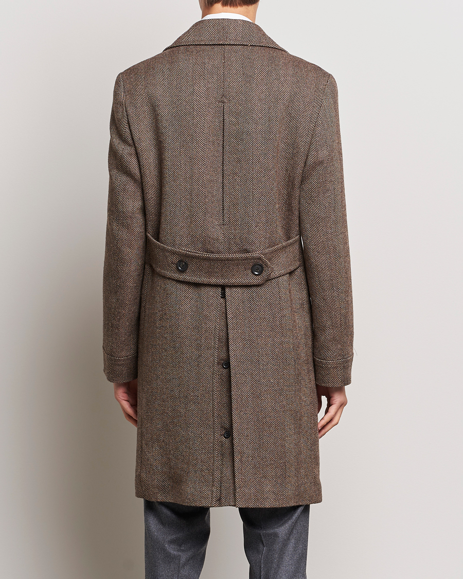 Herren | Jacken | Oscar Jacobson | Polo Wool Herringbone Coat Brown