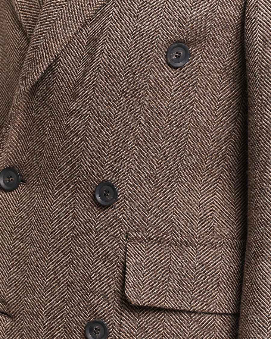 Herren | Jacken | Oscar Jacobson | Polo Wool Herringbone Coat Brown